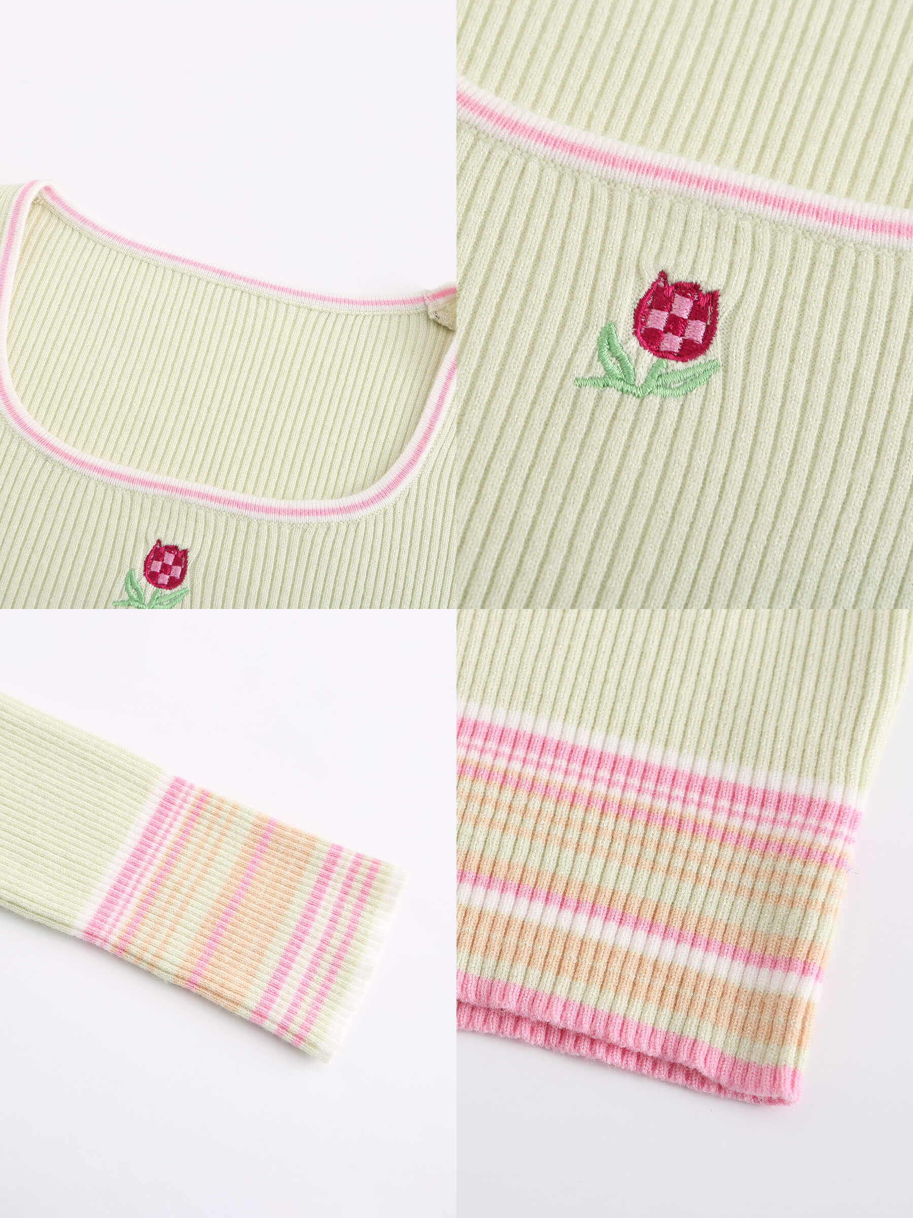 Boat Neck Long Sleeve Knit Top-19