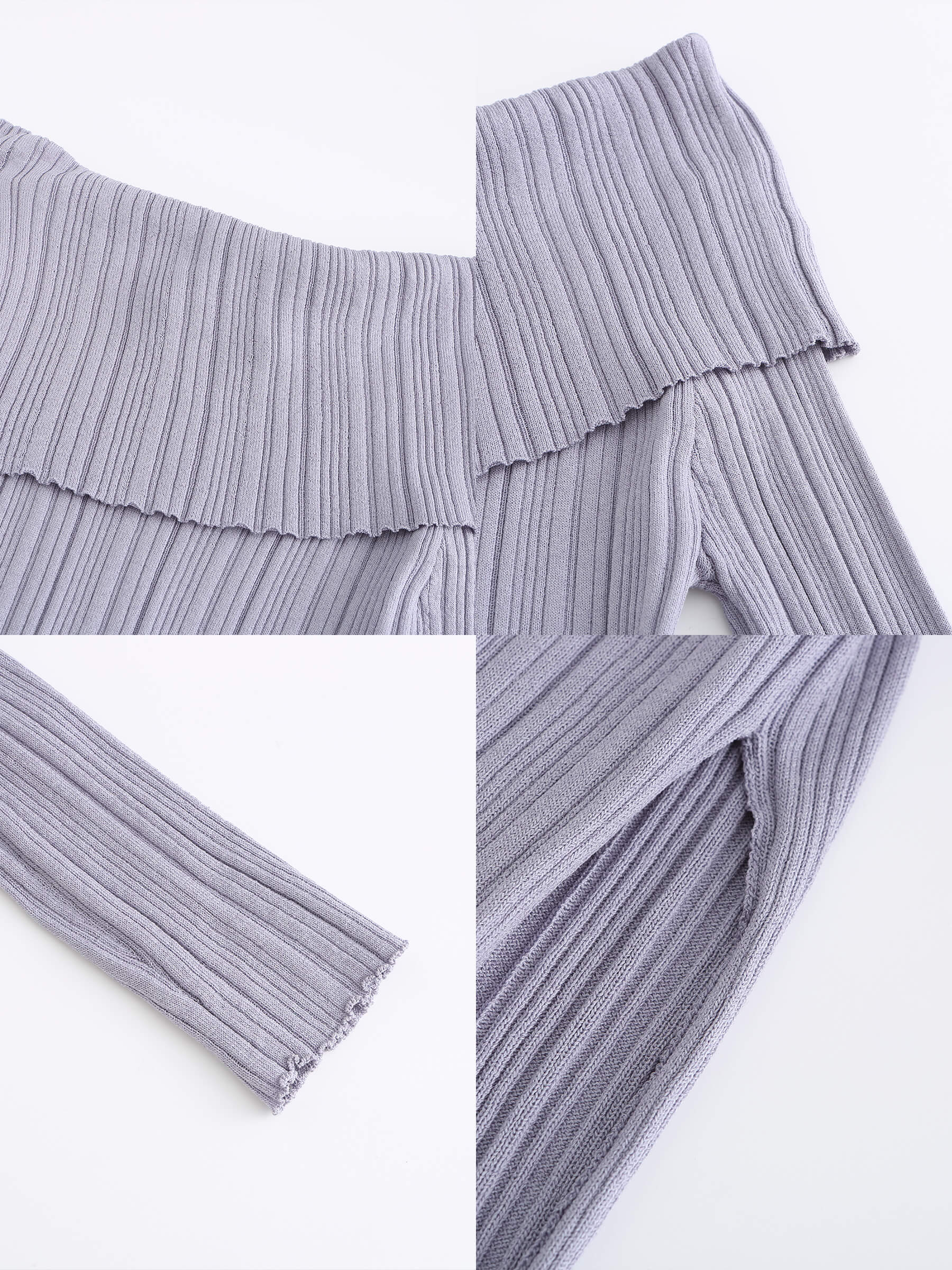 Off-Shoulder Long Sleeve Fitted Top-20