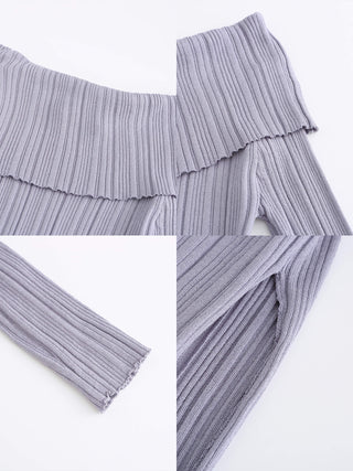 Off-Shoulder Long Sleeve Fitted Top