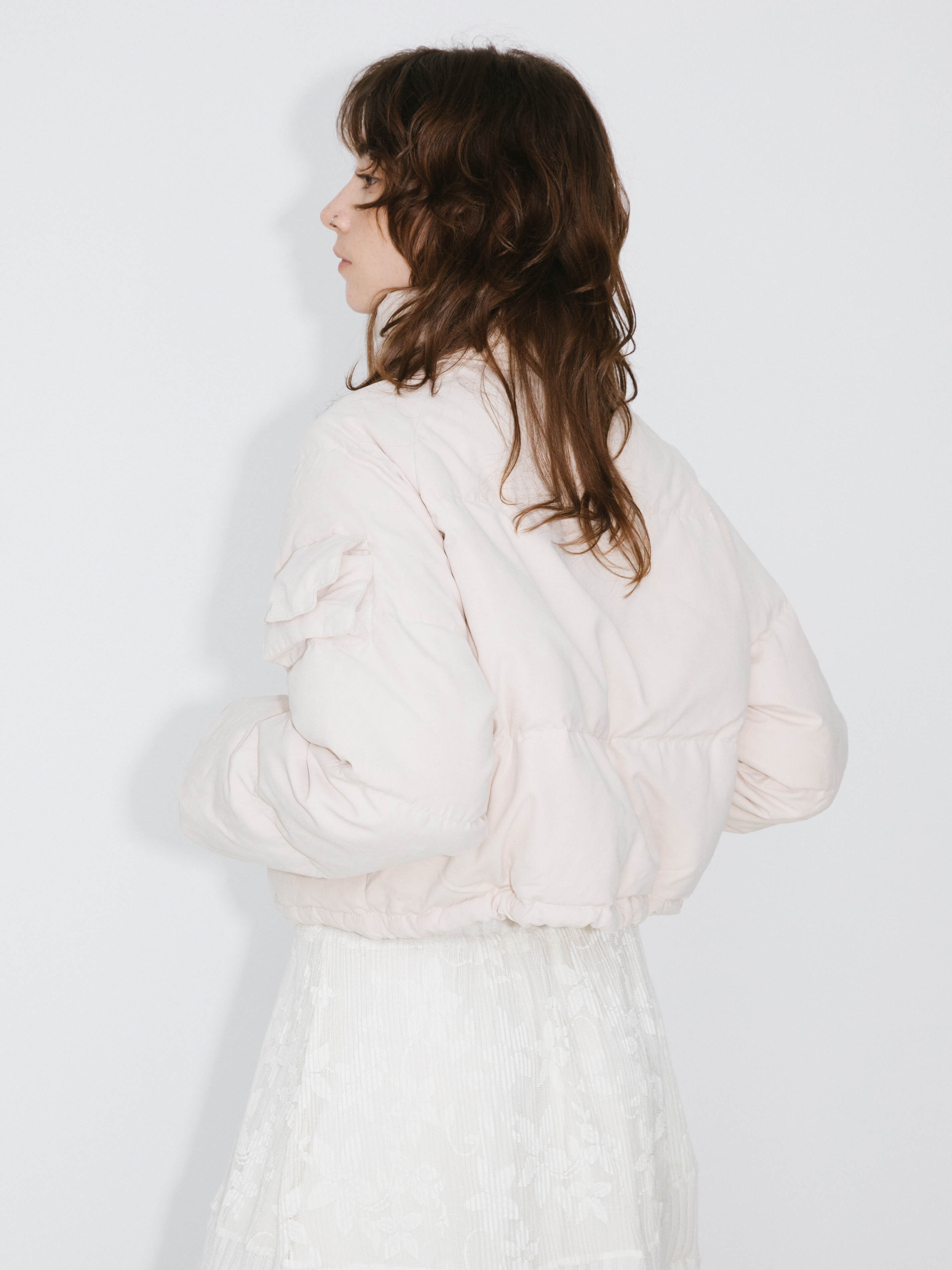 High Neck Short Puffer Down Coat-20