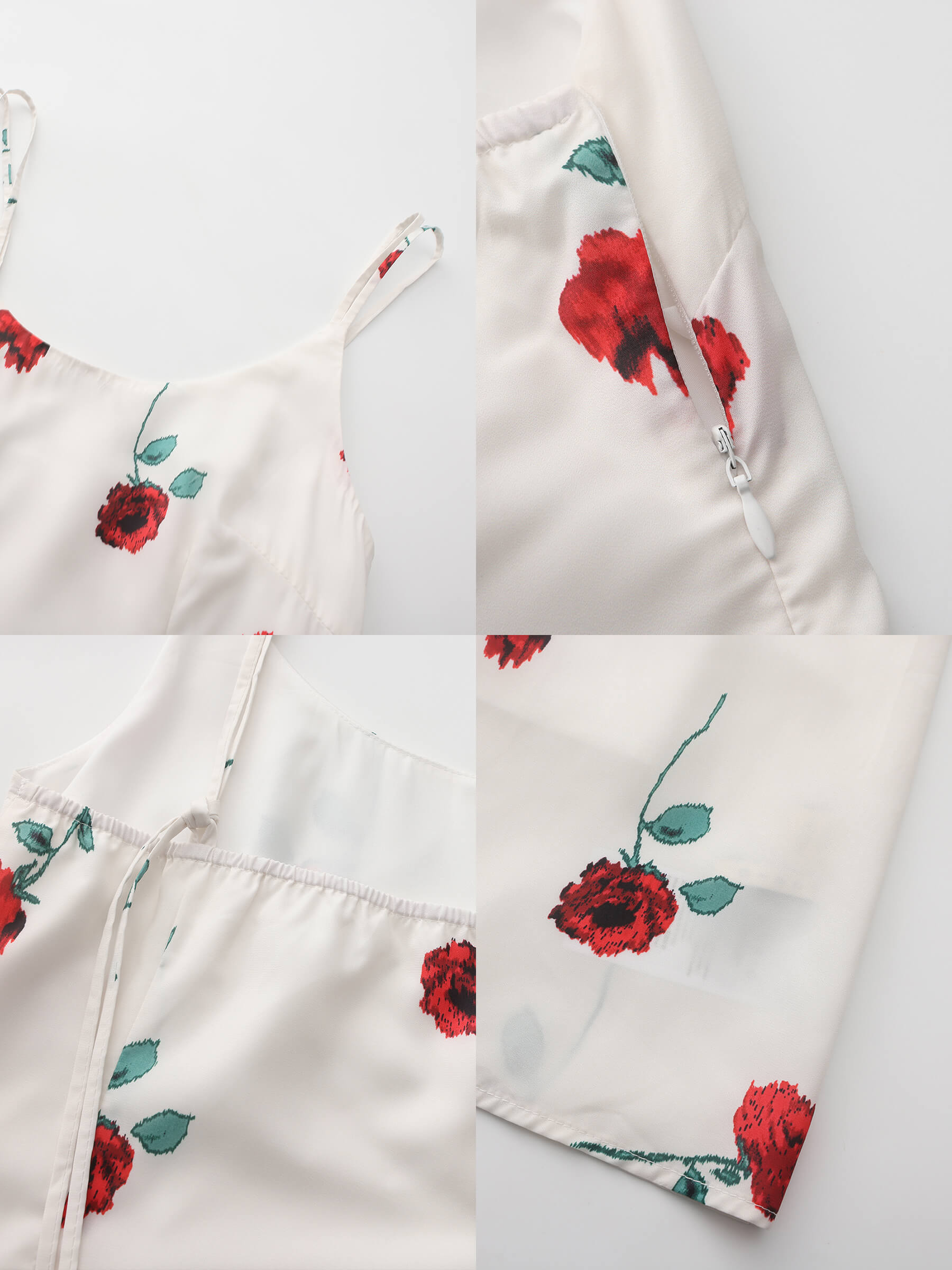 Rose Printed Fitted Sling Dress-13