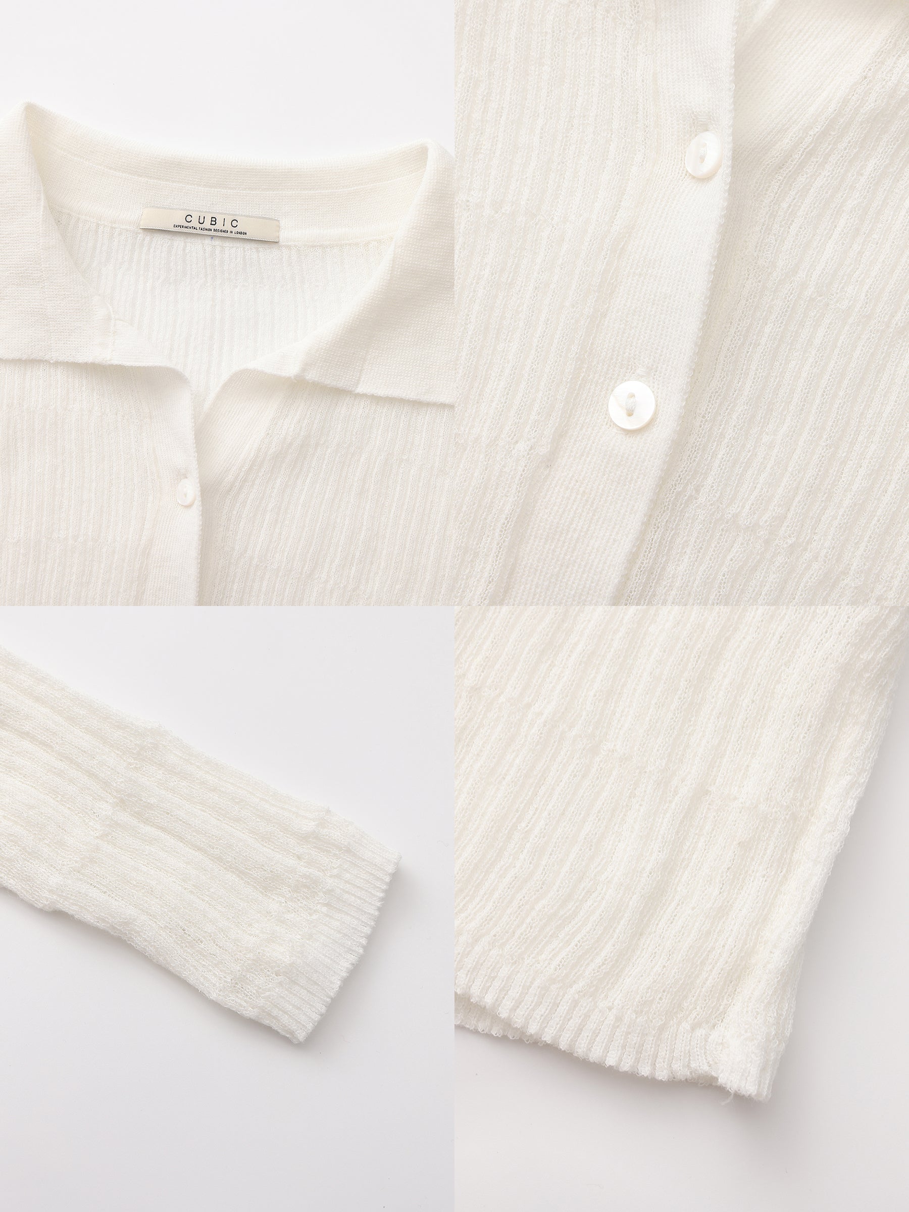 CUBIC Linen Collared Long-Sleeved Knit Sweater-18