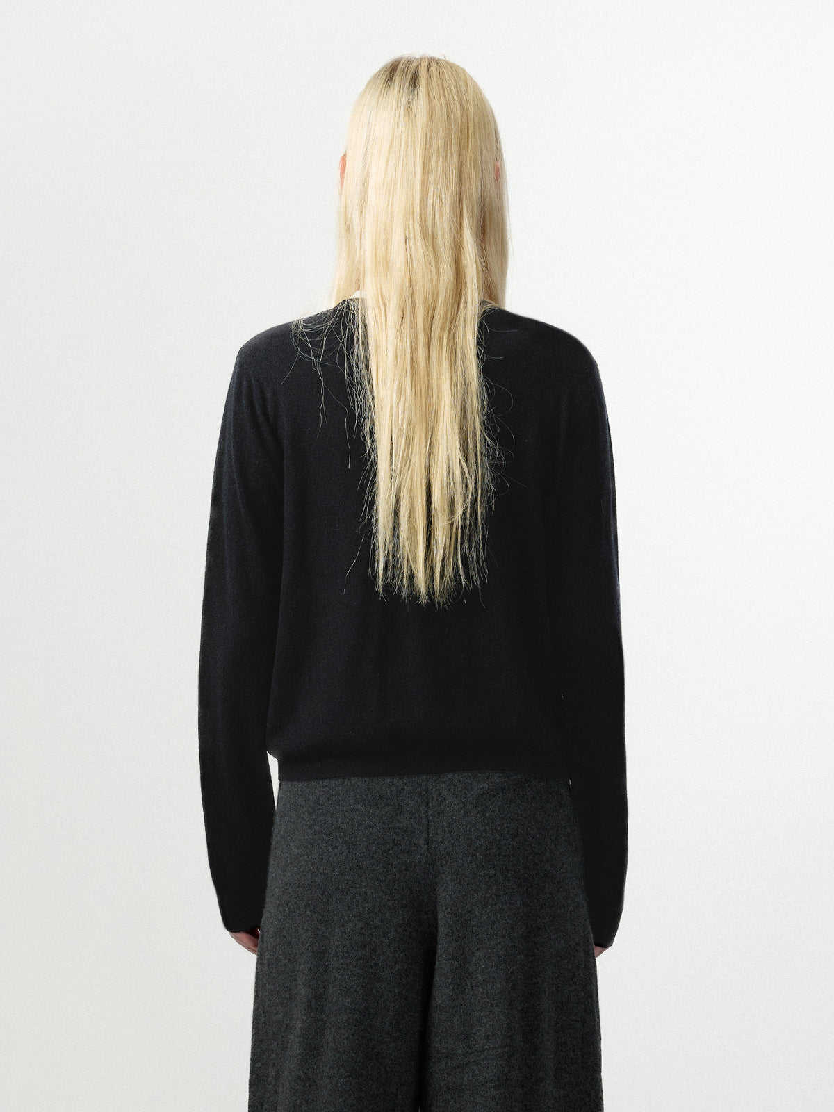 100% Wool Knit Cardigan with Crew Neck-18