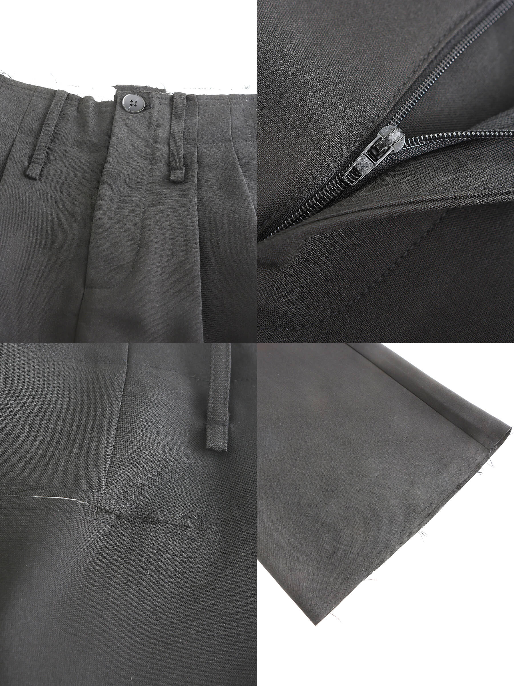 Asymmetric Waistband Tailored Trousers-19