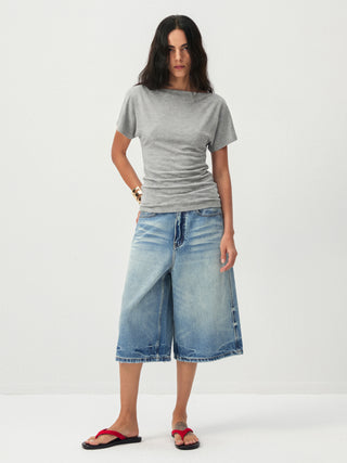 CUBIC Lyocell Blend Off-Shoulder Fitted Top