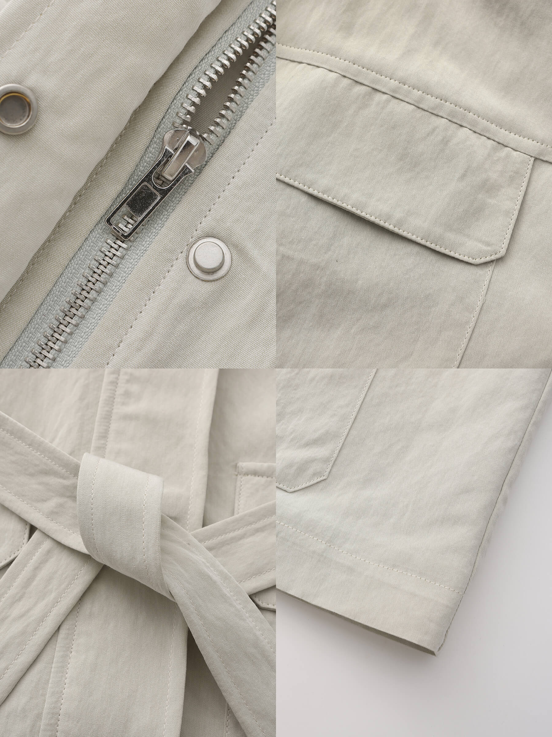 Oversized Funnel Neck Cropped Cargo Jacket-19