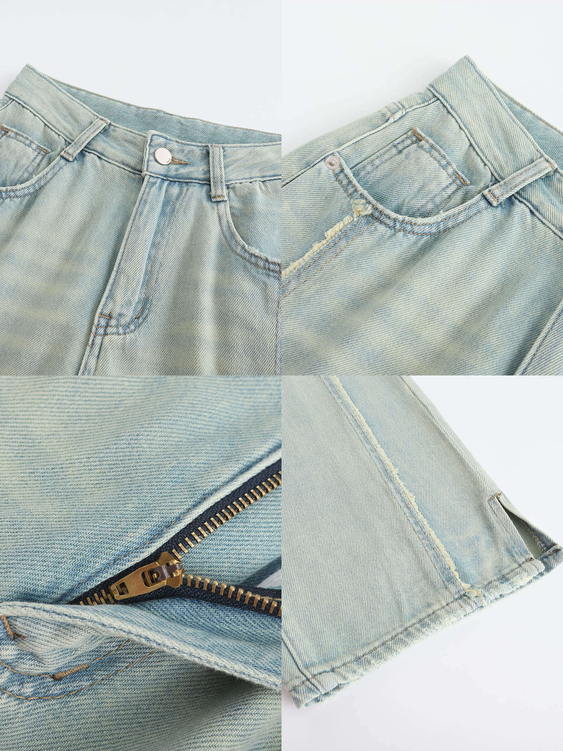 Fray Panelled Wide Leg Jeans-19