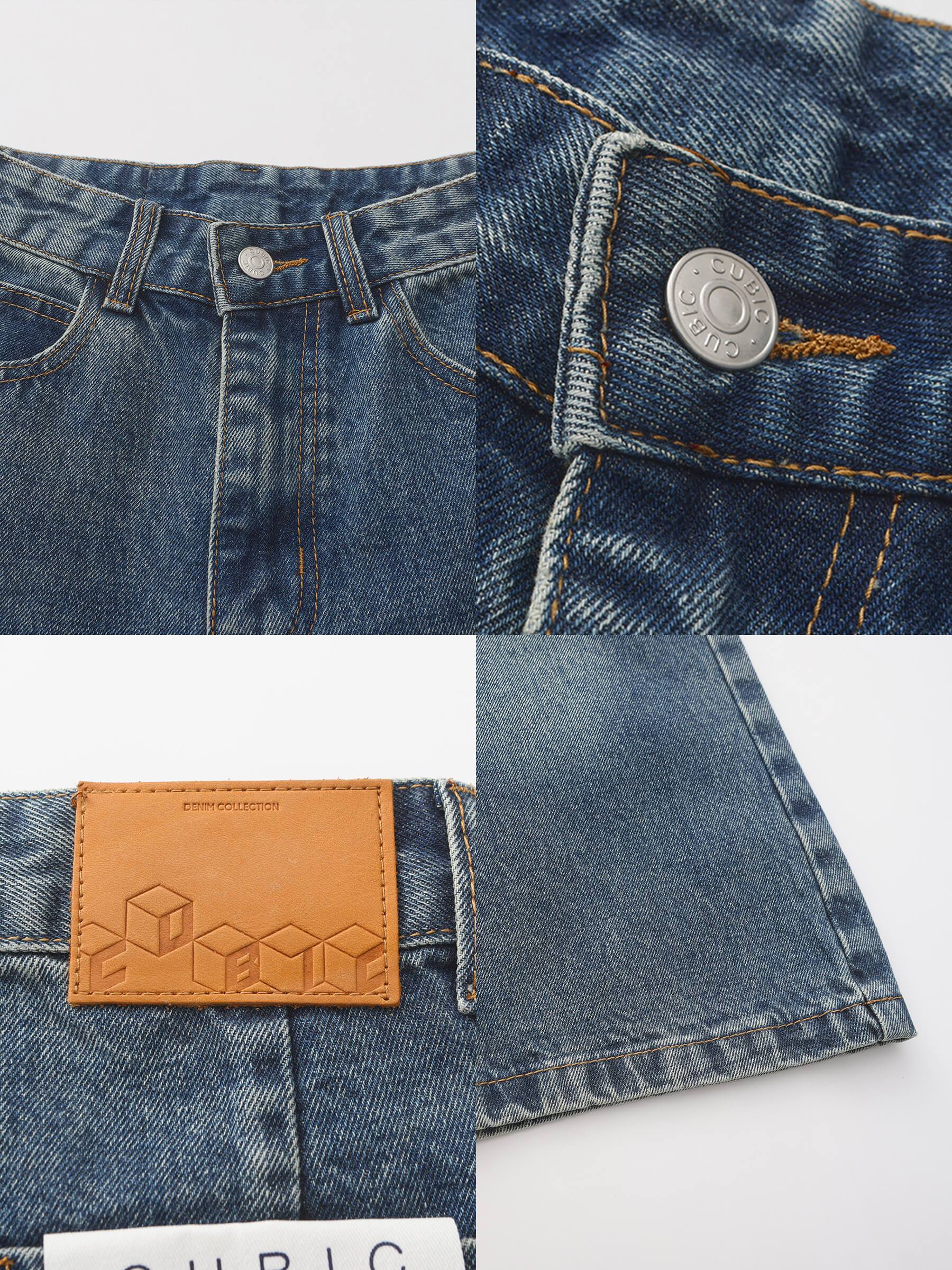 Loose Fit Knee-Length Denim Shorts-17