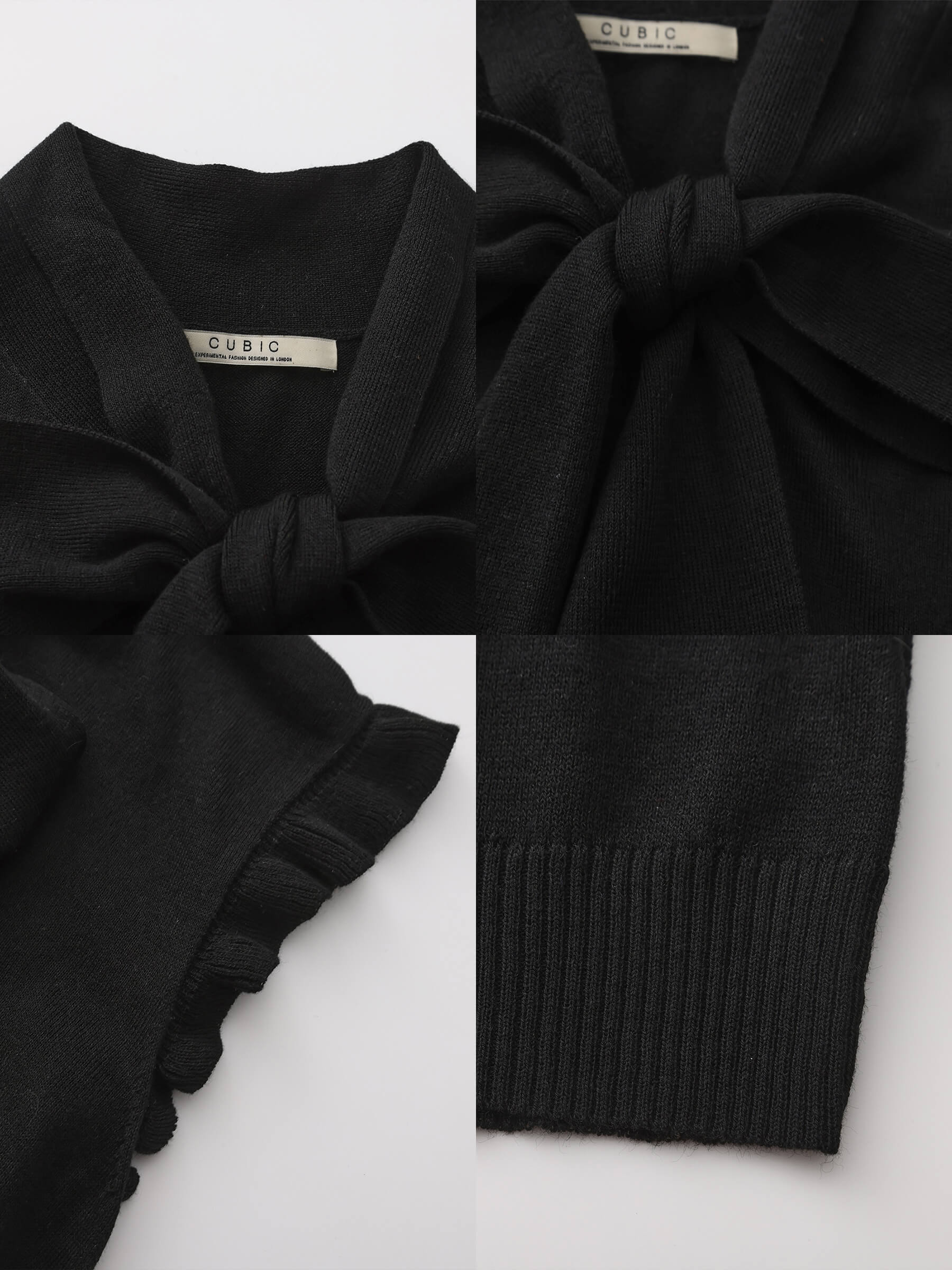Ruffled Sleeve Sleeveless Knit Top with Attached Scarf-19