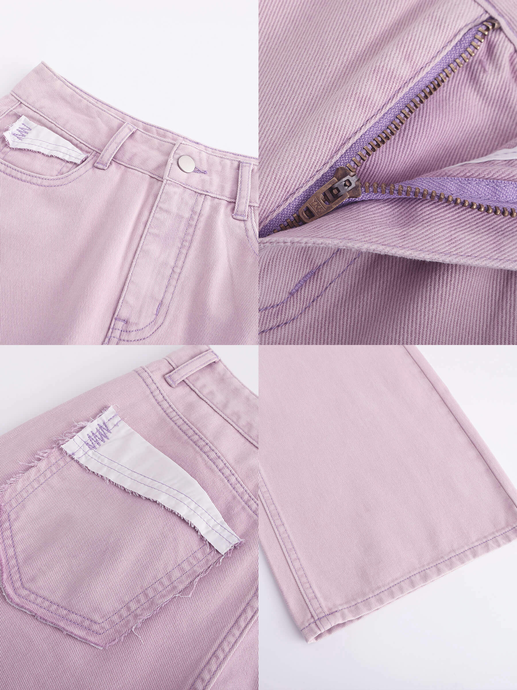 High Waist Loose Straight Washed Jeans-19