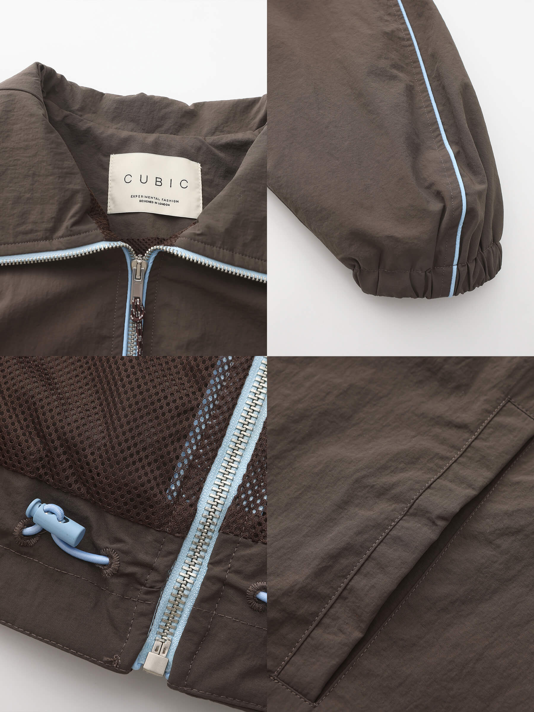 Color-Block Zipper Short Jacket-18