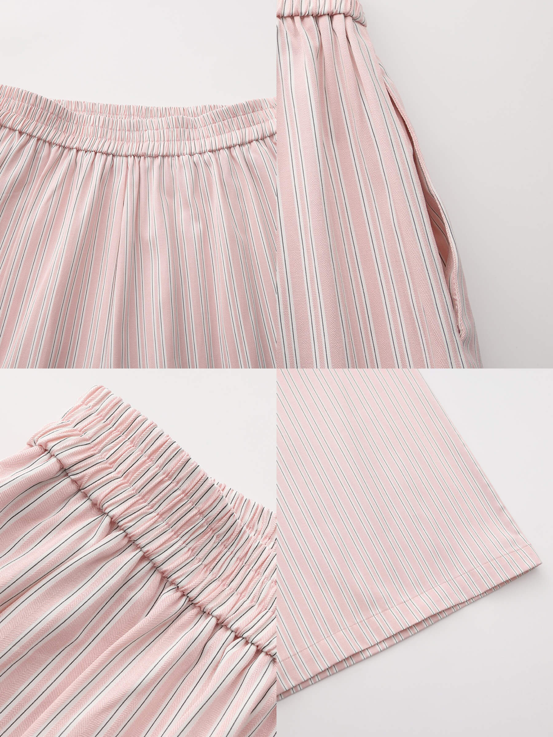 Pleated Striped Wide-Leg Trousers-15