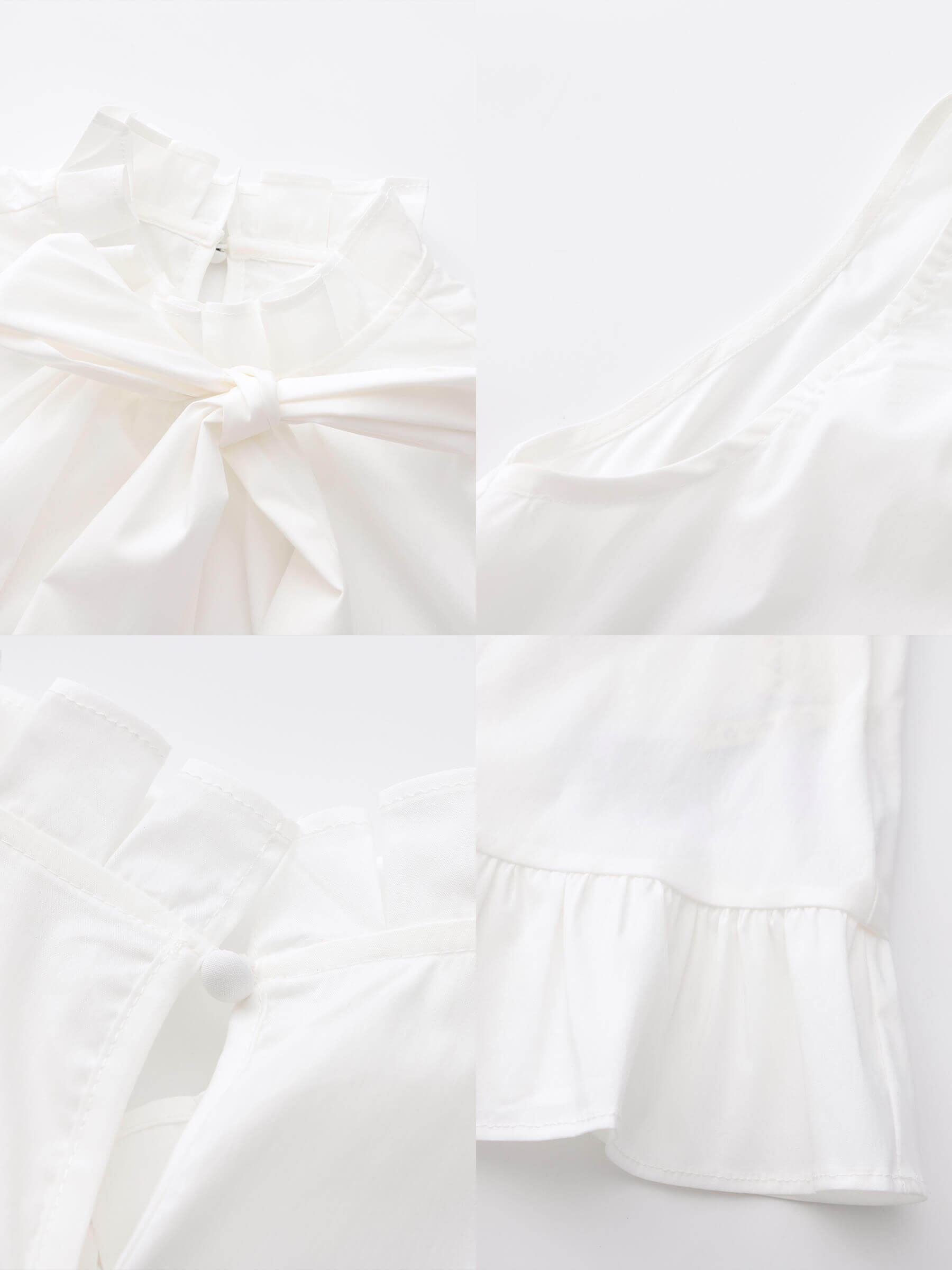 Ruffle Stand Collar Tie A-line Tank Top-19