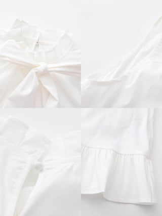 Ruffle Stand Collar Tie A-line Tank Top