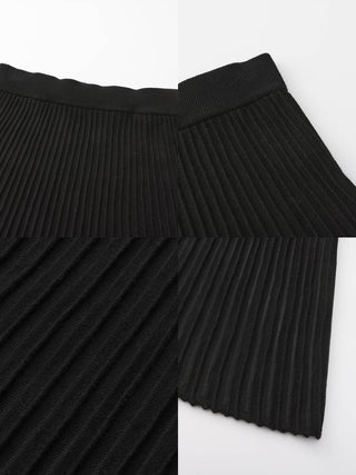ONE BY CUBIC Lace Stitch Knitted Midi Skirt