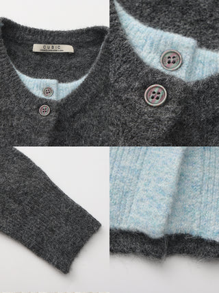 Crewneck Knit Button-Up Cardigan