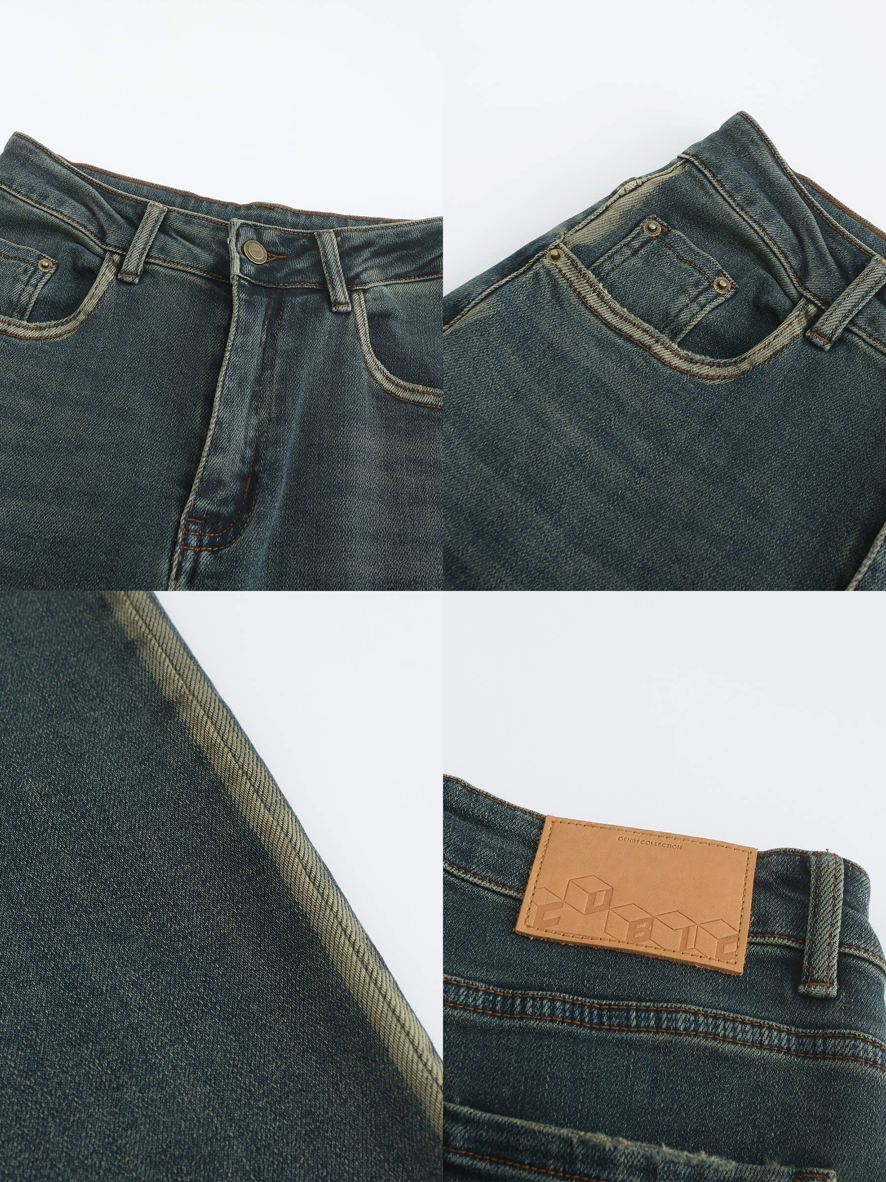 Vintage Bronze Wash Dark Jeans-17