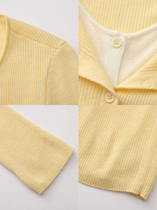 Slim-Fit Long Sleeve Layered Knit Cardigan