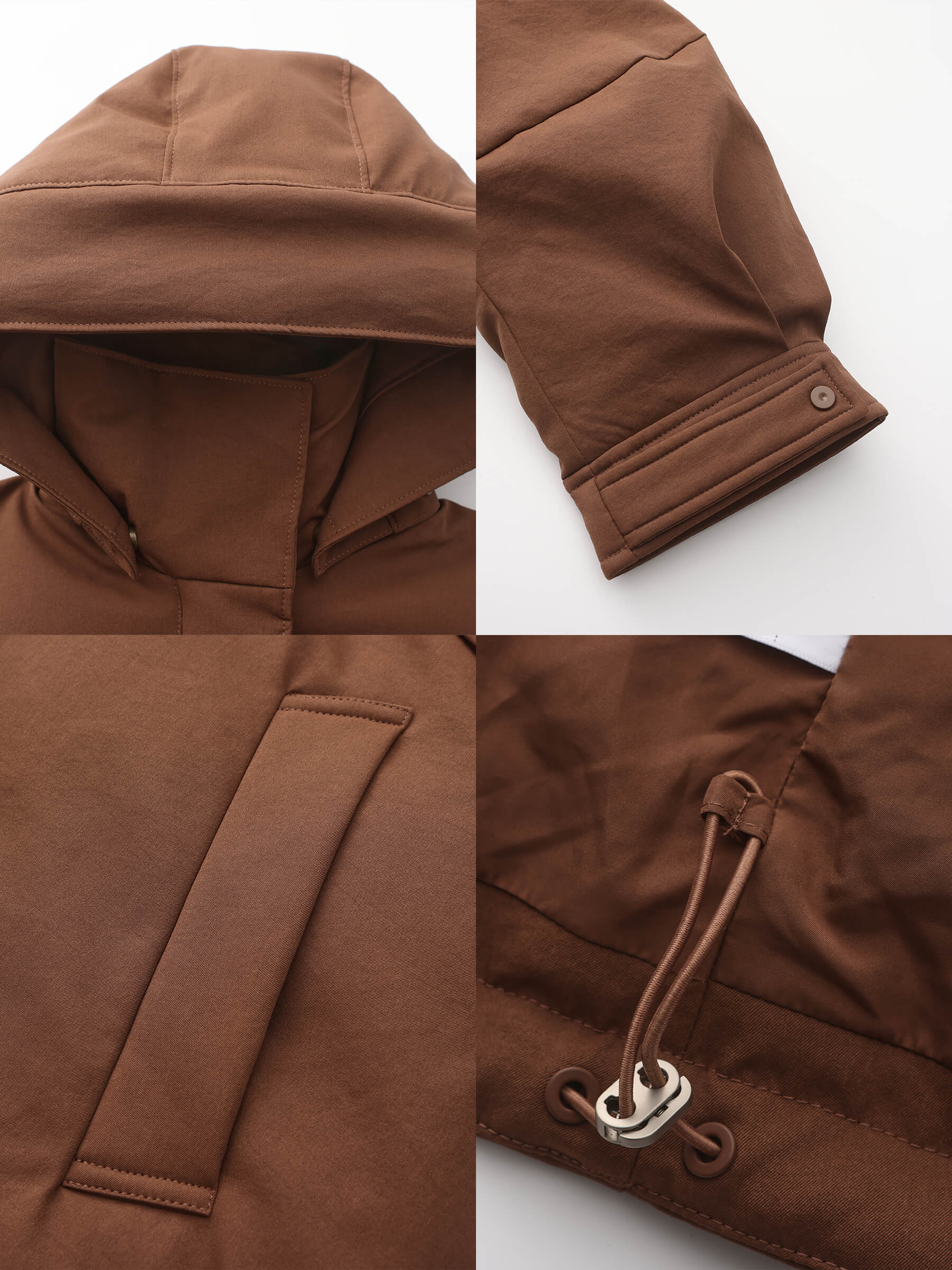 ONE BY CUBIC High Neck Short Loose Hem Down Jacket with Hood-19