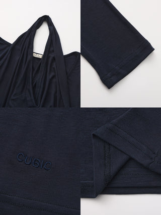 Halter V-Neck Long-Sleeve T-Shirt