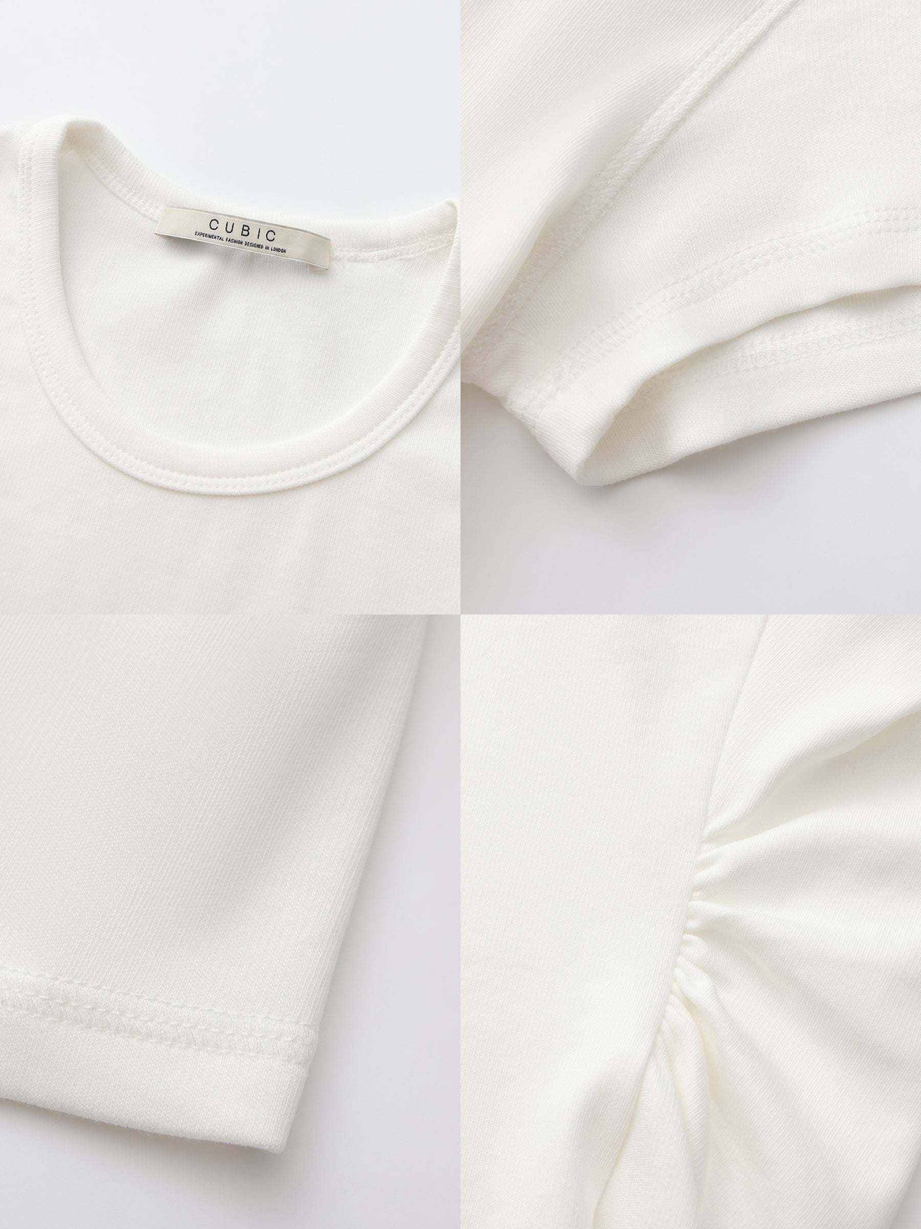 CUBIC Slim Cropped Crew Neck Top-18