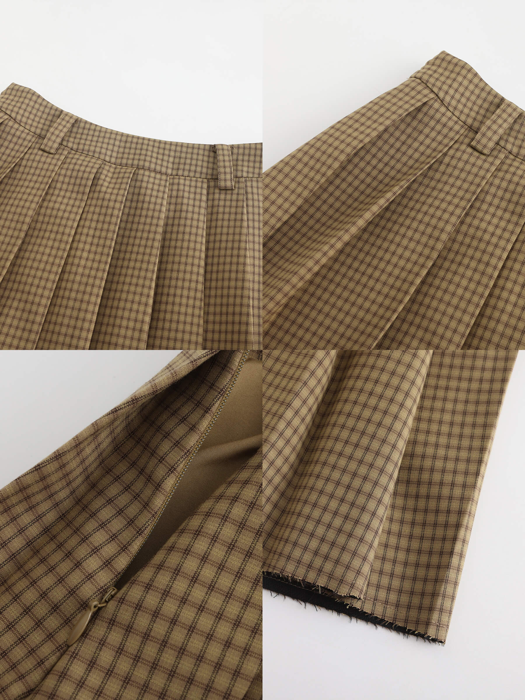 Plaid Pleated Skirt-19