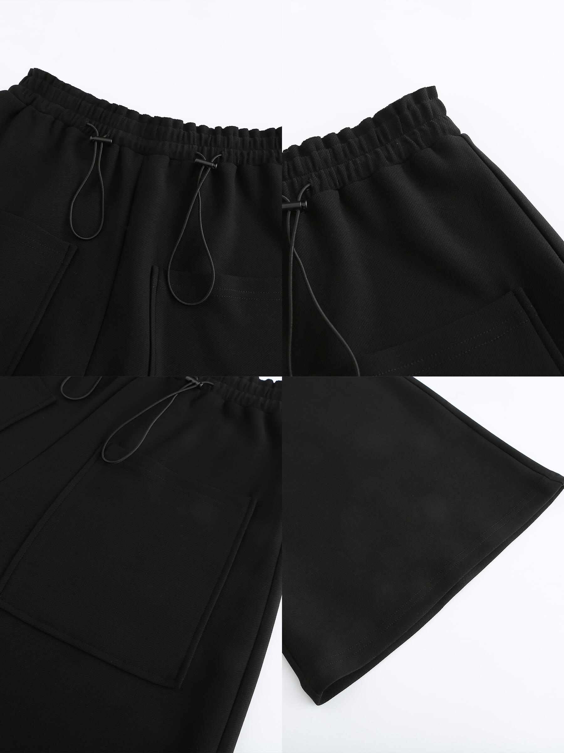 Double Drawstring Wide Leg Trousers-19