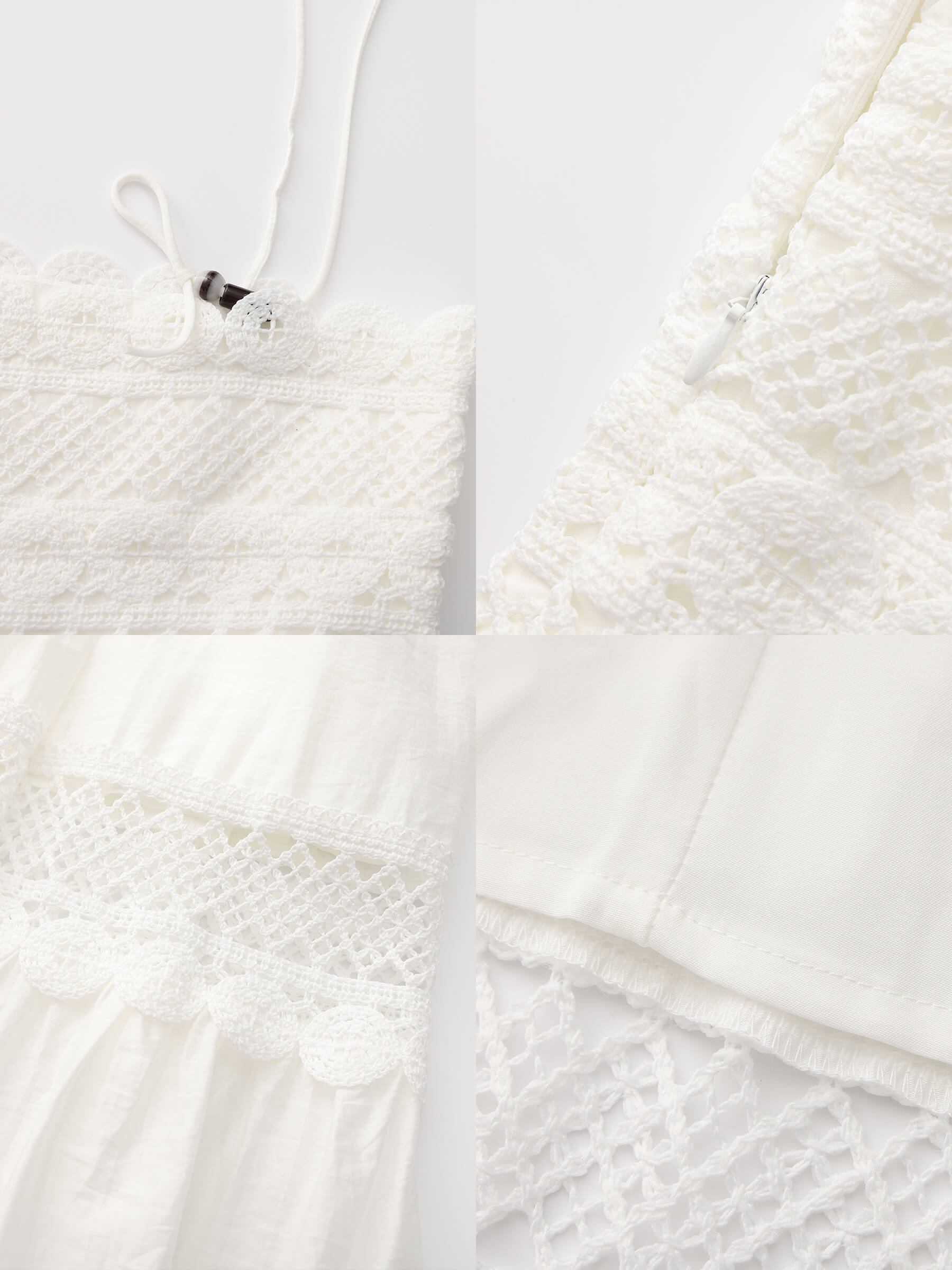 Crochet Lace Panelled Maxi Cami Dress-19