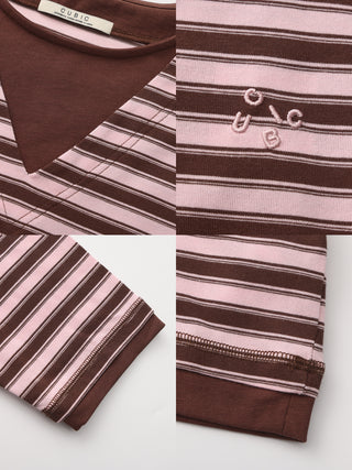 Contrast Stripe Oversized Long-Sleeve Top