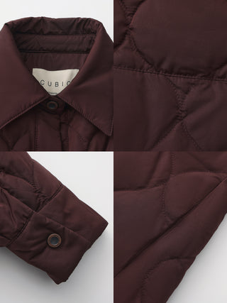 Button-Front Shirt Collar Loose-Fit Down Jacket