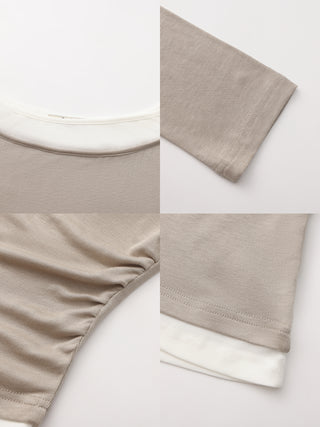 CUBIC Tencel Wool Blend Off-Shoulder T-Shirt