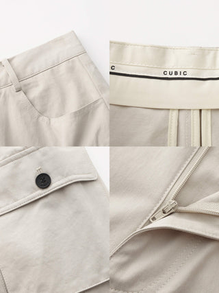 100% Cotton Casual Utility Straight-Leg Shorts