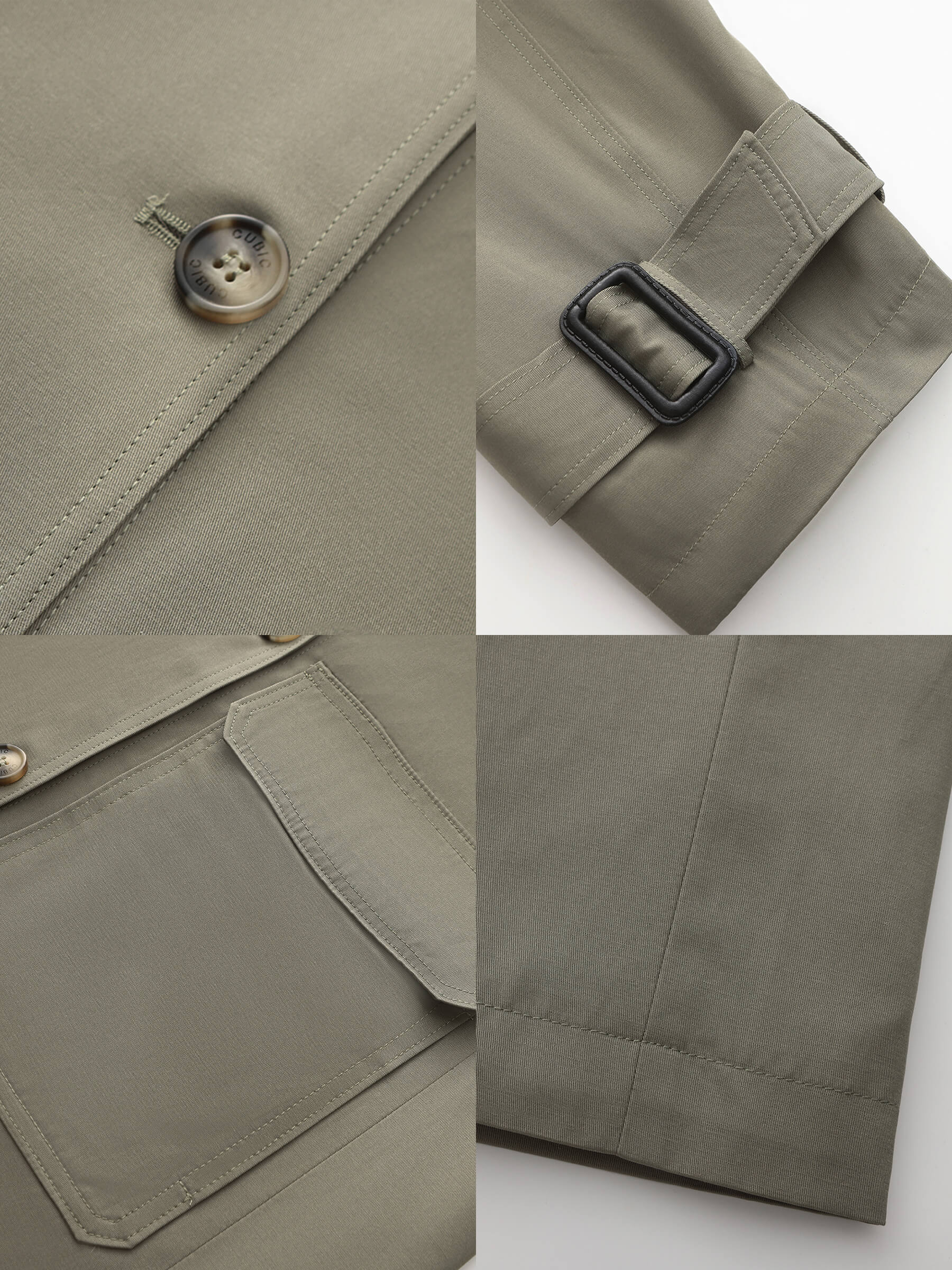 High Collar Long Trench Coat-19