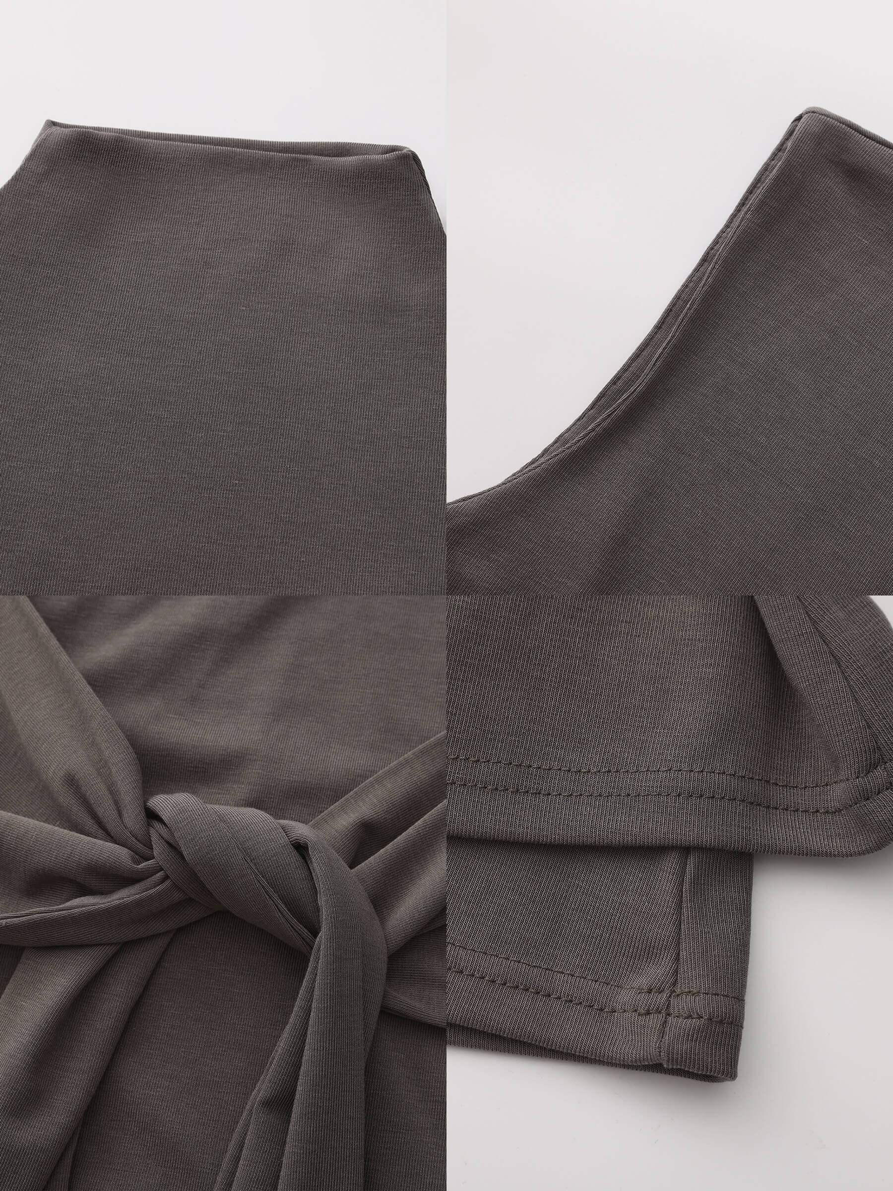 Tie-Detail Sleeveless Mock Neck Top-19