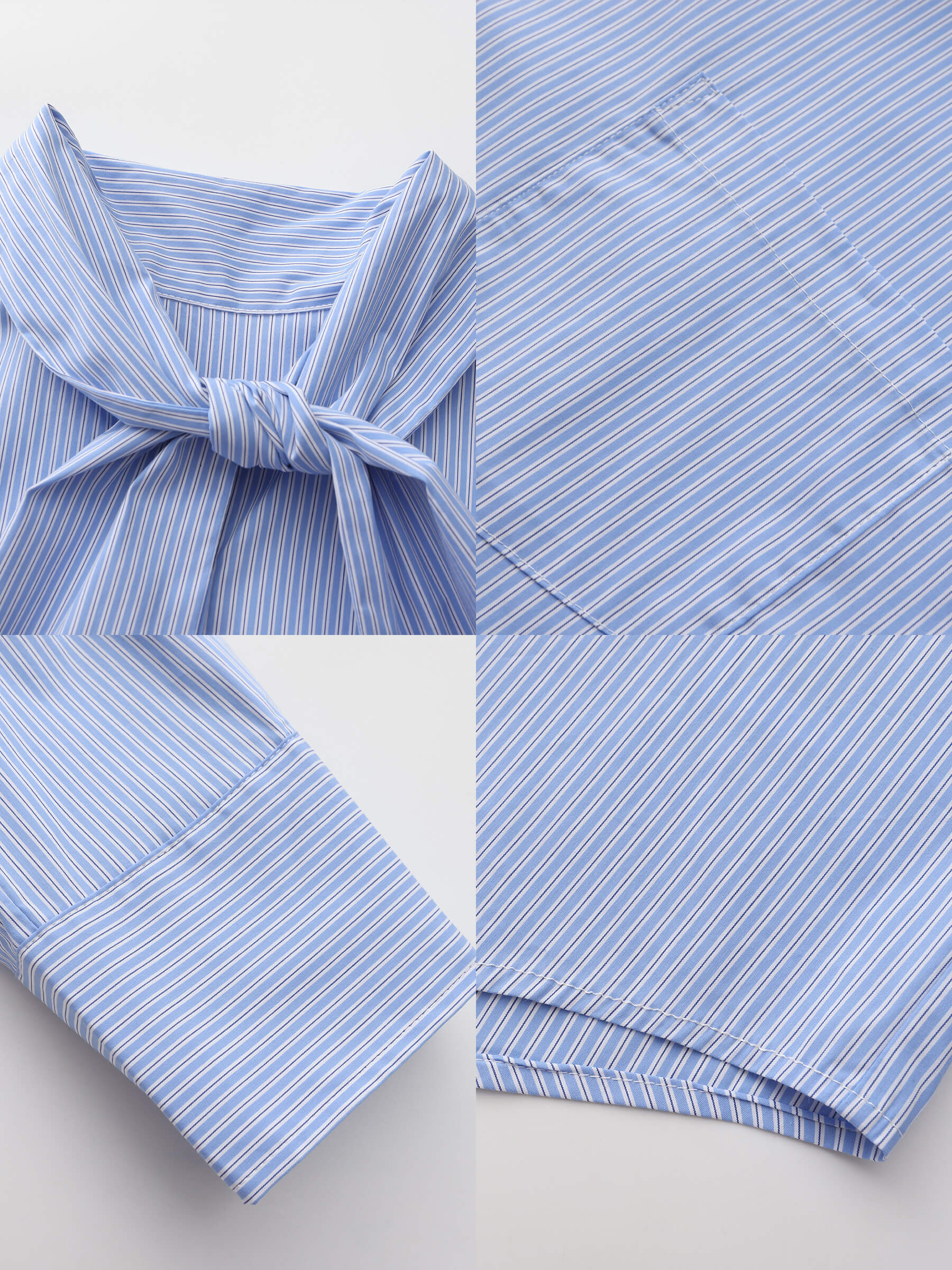 Vintage Tie Loose Striped Shirt-19