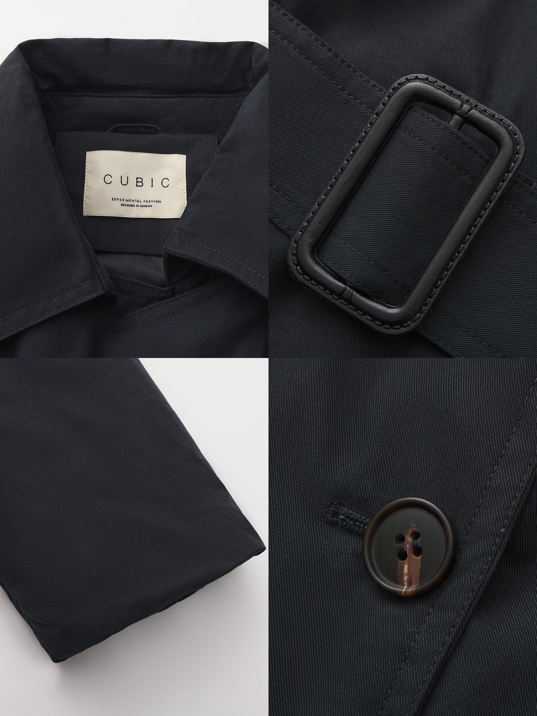 Dark Oversized Waist-Cinched Down Coat-17