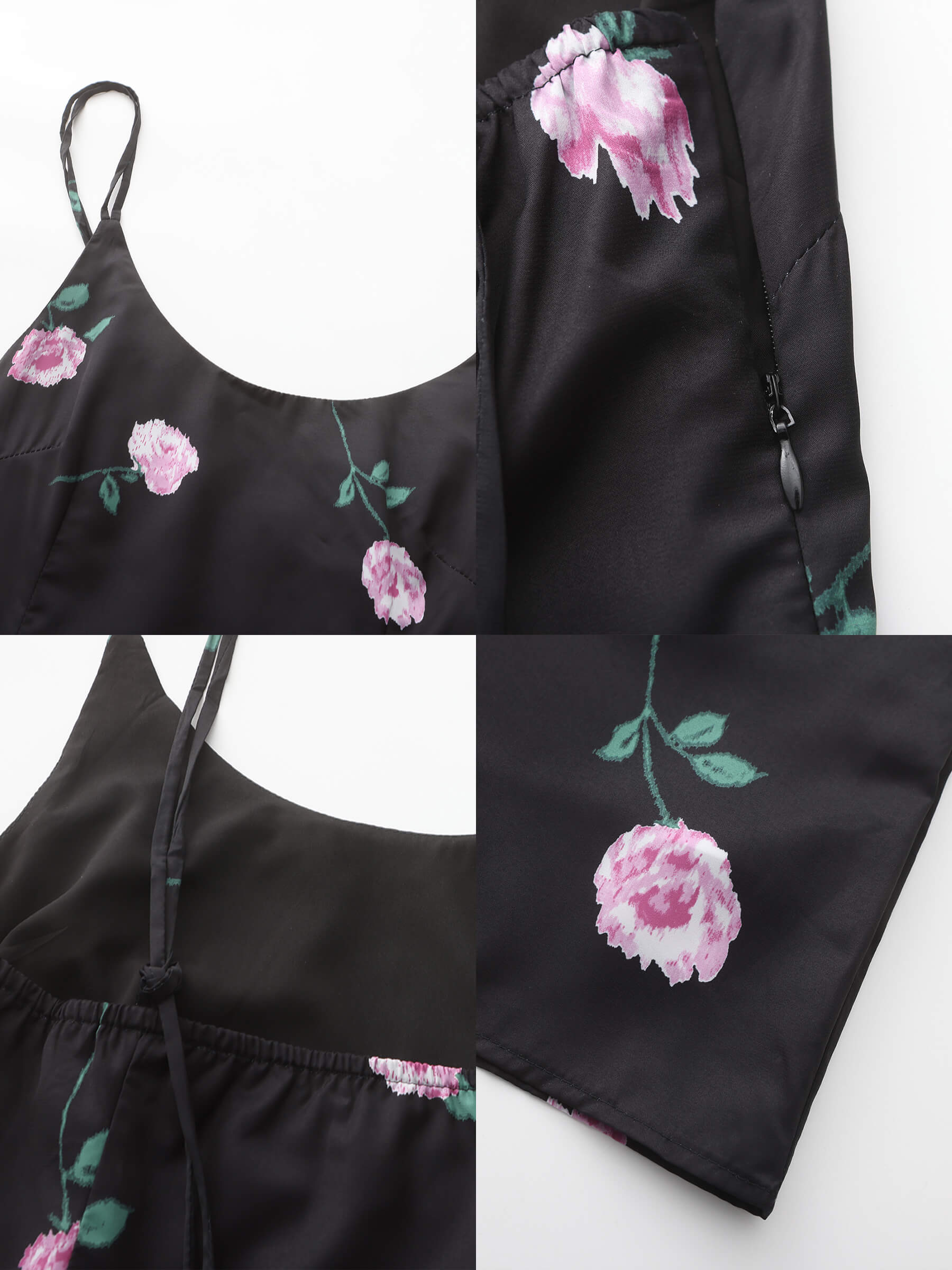 Rose Printed Fitted Sling Dress-14