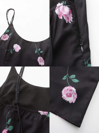Rose Printed Fitted Sling Dress
