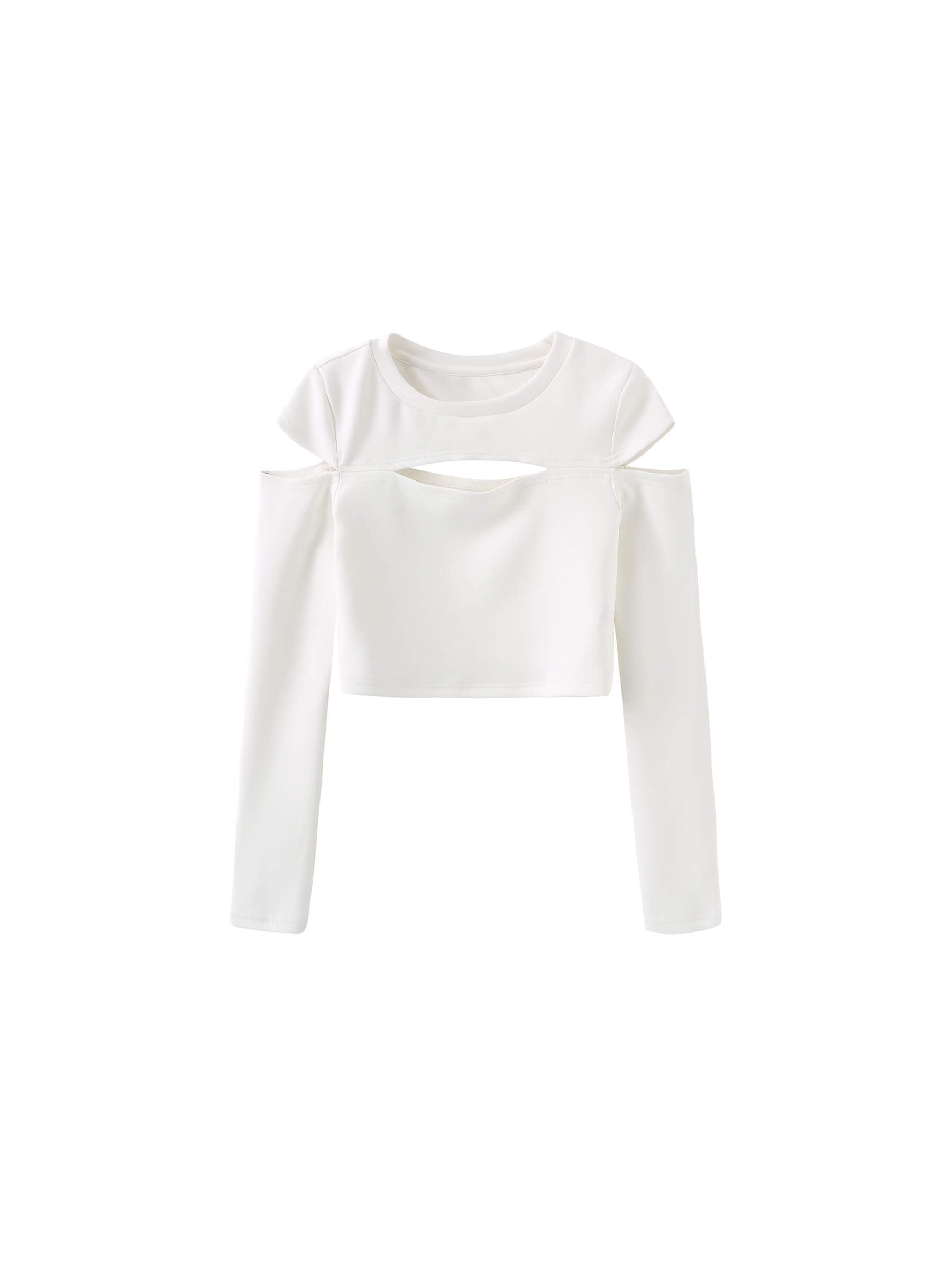 Cut Out Long Sleeve Crop Top-19