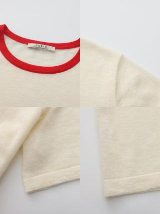 Contrast Color T-shirt with Wool Blend