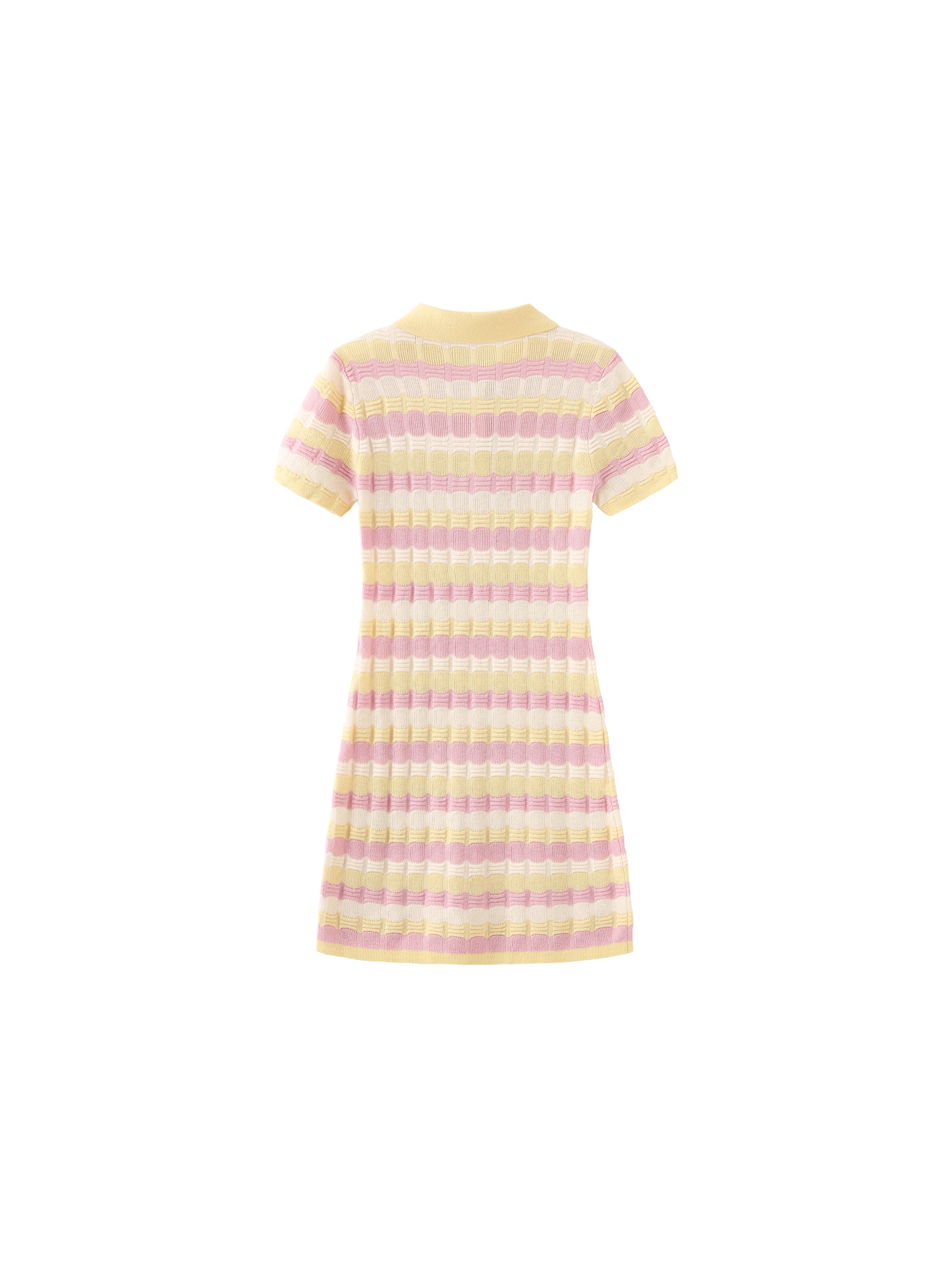 Polo Short Sleeve Striped Knit Dress-19
