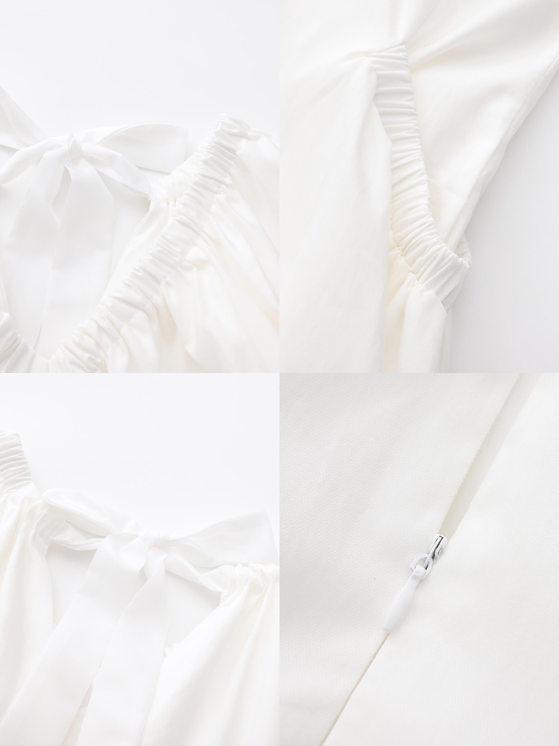 V-neck Pleated Puff Sleeve Dress-18