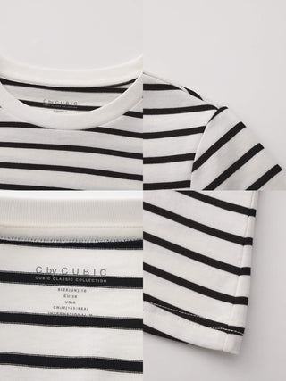 C by CUBIC Striped Basic Cotton T-Shirt
