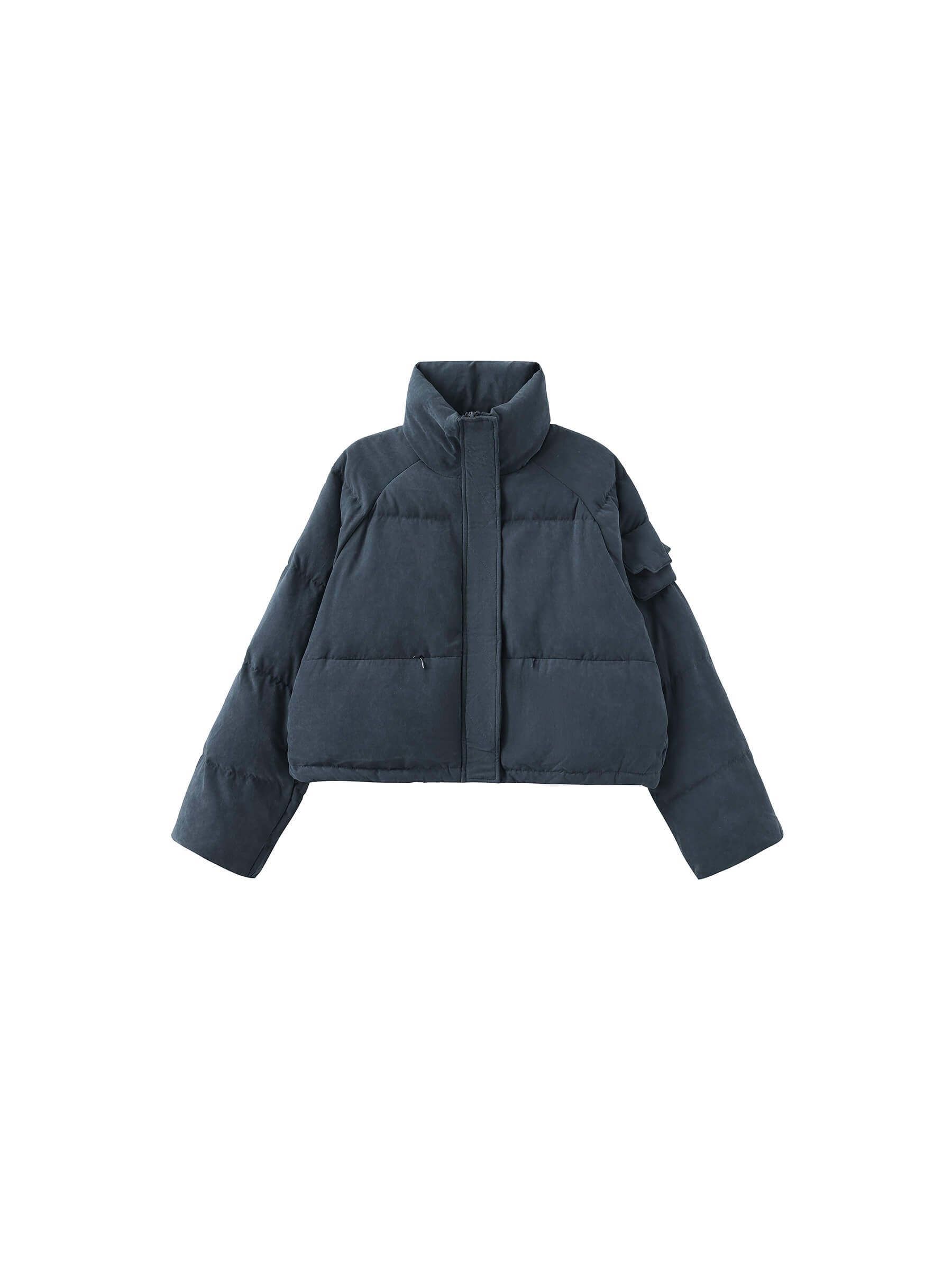High Neck Short Puffer Down Coat-22