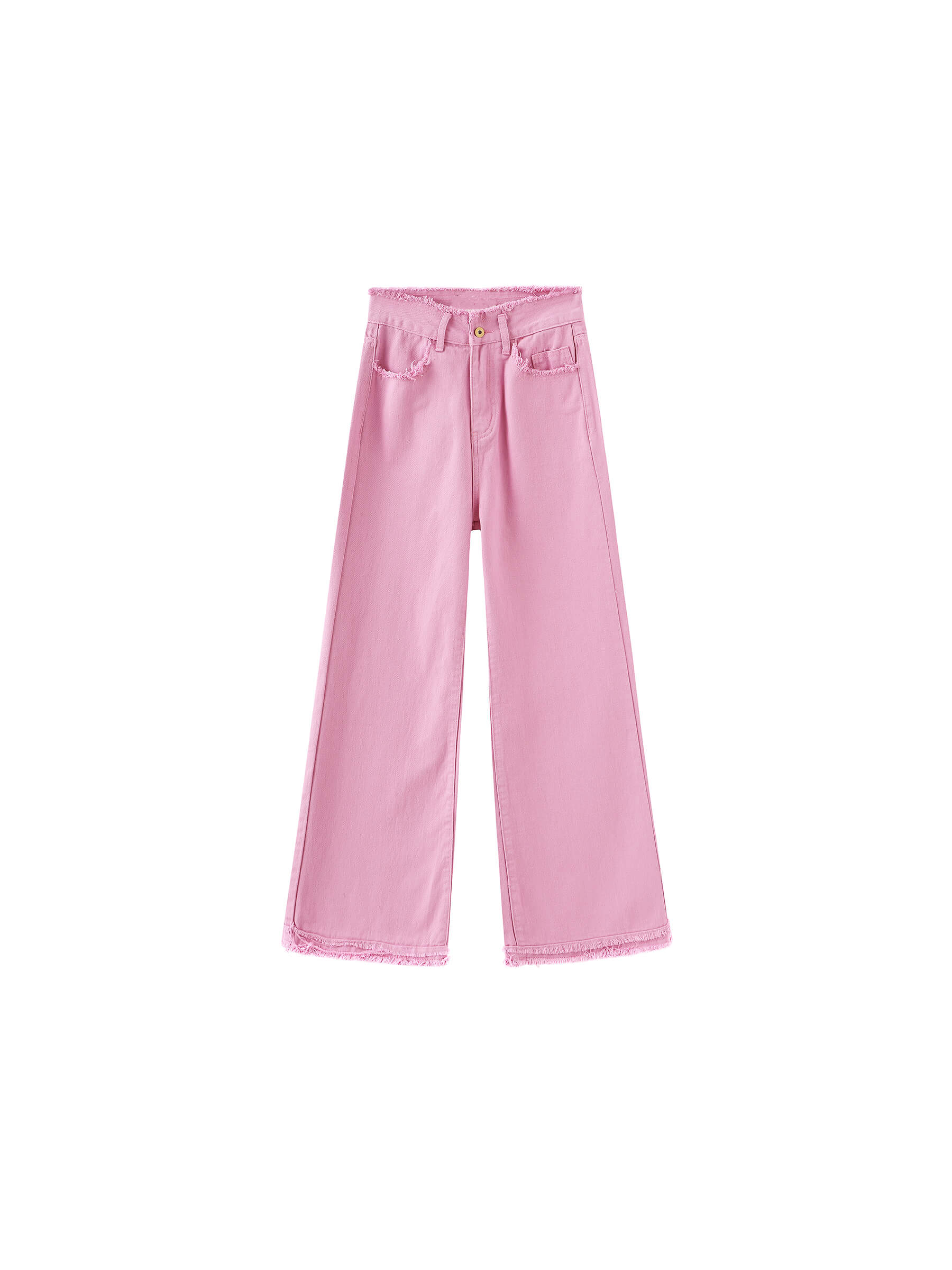 Raw Edge Wide Leg Jeans-19