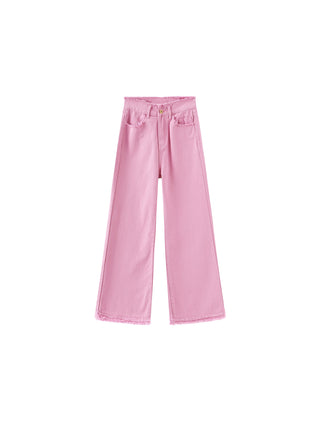 Raw Edge Wide Leg Jeans