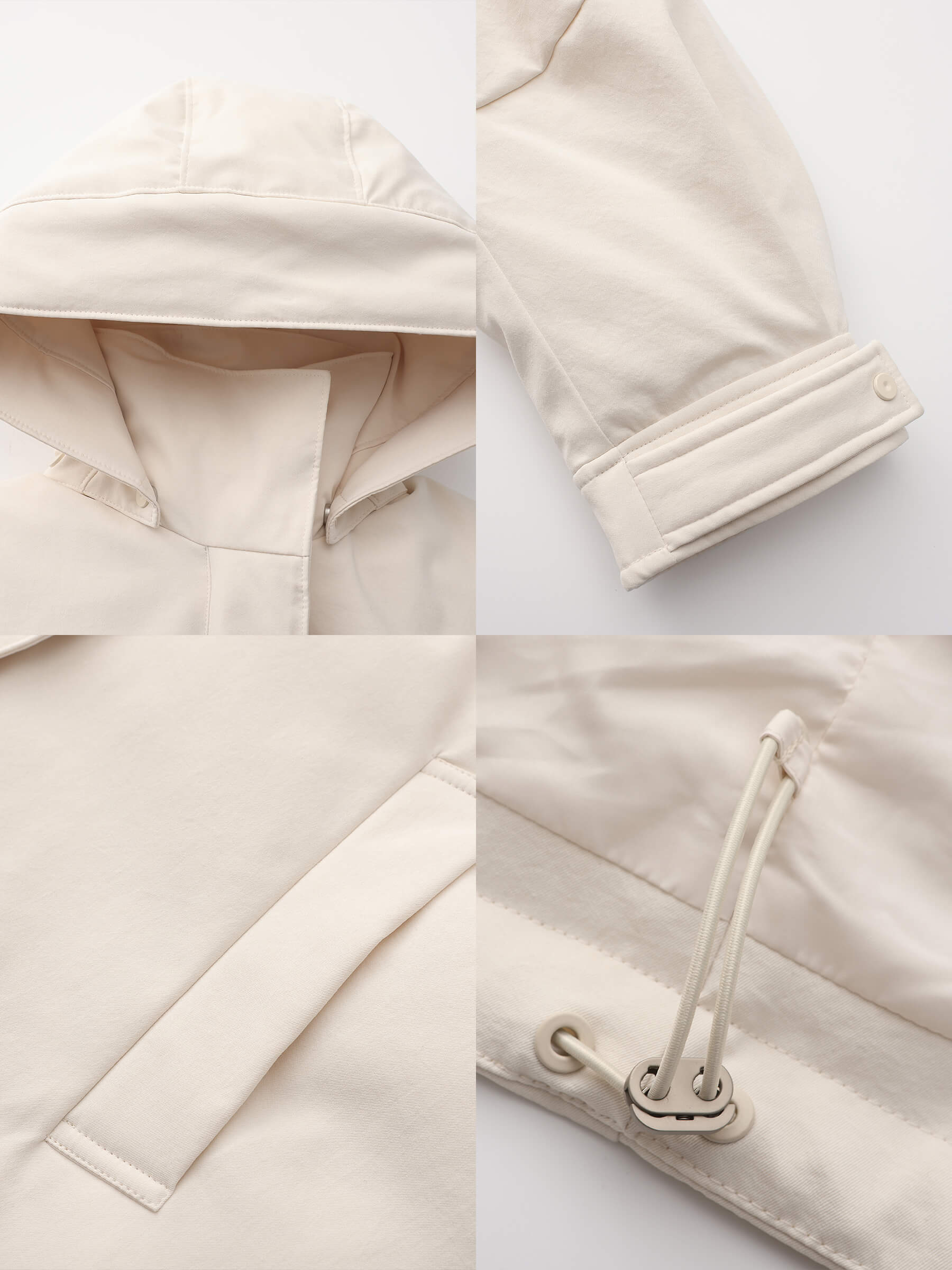 ONE BY CUBIC High Neck Short Loose Hem Down Jacket with Hood-20