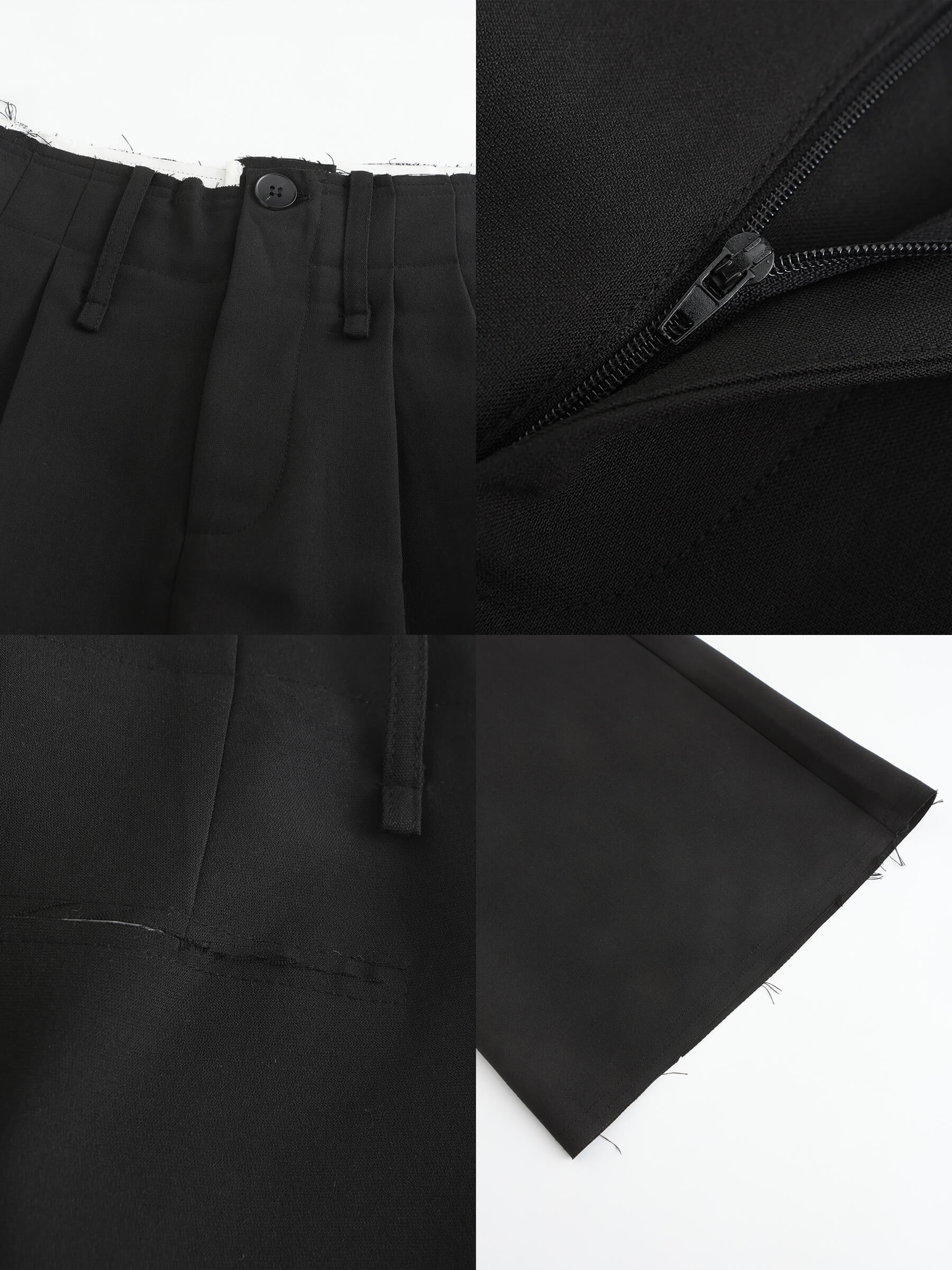 Asymmetric Waistband Tailored Trousers-20
