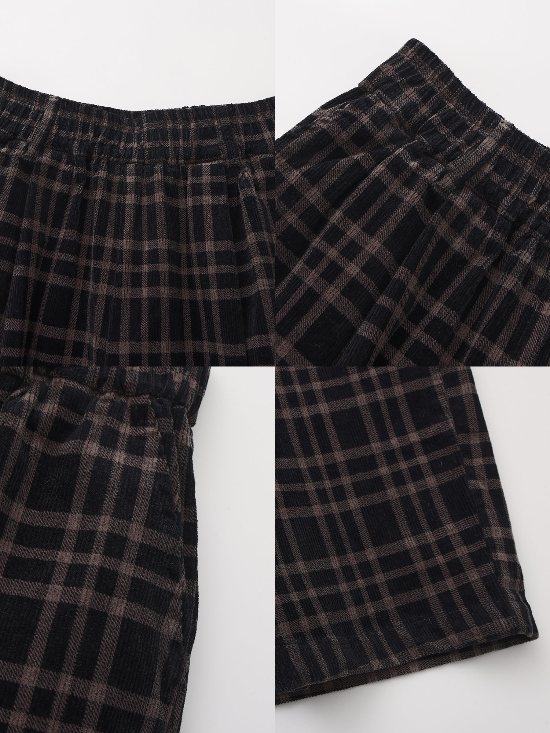 Vintage Plaid Curved Cropped Trousers-18