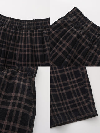 Vintage Plaid Curved Cropped Trousers